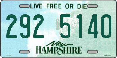 NH license plate 2925140