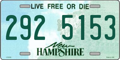 NH license plate 2925153