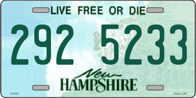 NH license plate 2925233