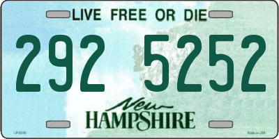 NH license plate 2925252