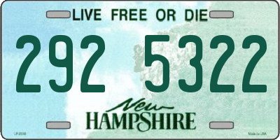NH license plate 2925322