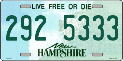 NH license plate 2925333