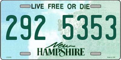 NH license plate 2925353