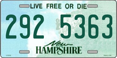 NH license plate 2925363