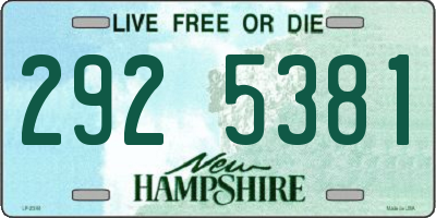 NH license plate 2925381