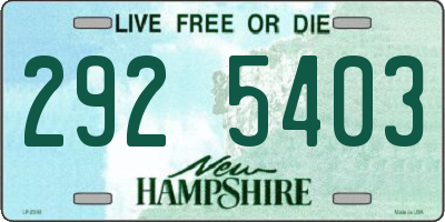 NH license plate 2925403