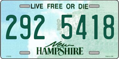 NH license plate 2925418