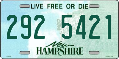 NH license plate 2925421
