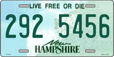 NH license plate 2925456