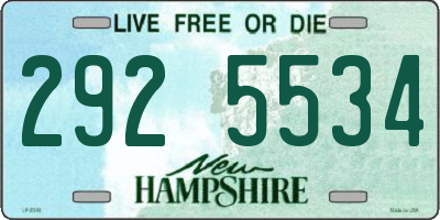 NH license plate 2925534