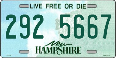 NH license plate 2925667