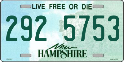 NH license plate 2925753