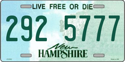 NH license plate 2925777
