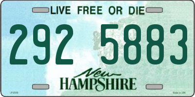 NH license plate 2925883