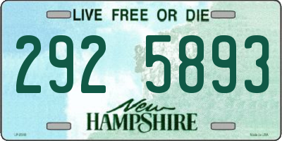 NH license plate 2925893