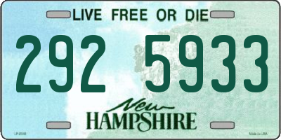 NH license plate 2925933