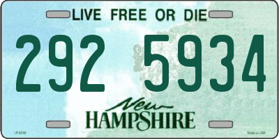 NH license plate 2925934