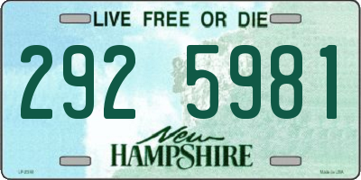 NH license plate 2925981