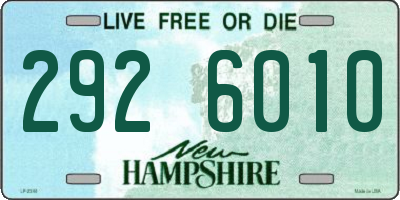 NH license plate 2926010