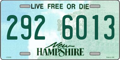 NH license plate 2926013
