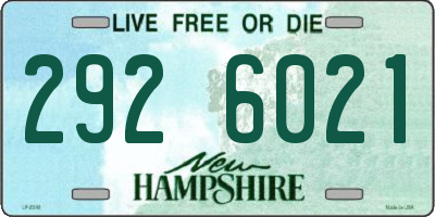 NH license plate 2926021