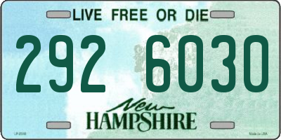 NH license plate 2926030