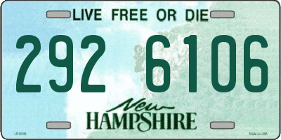 NH license plate 2926106