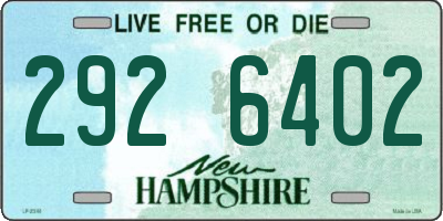 NH license plate 2926402
