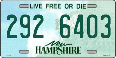 NH license plate 2926403