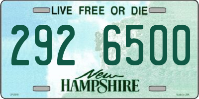 NH license plate 2926500