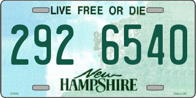 NH license plate 2926540
