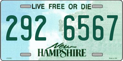 NH license plate 2926567