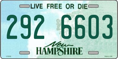 NH license plate 2926603
