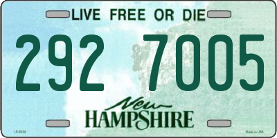 NH license plate 2927005