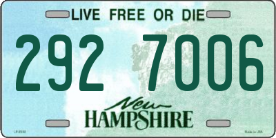 NH license plate 2927006