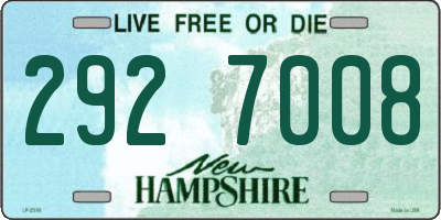 NH license plate 2927008