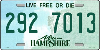 NH license plate 2927013