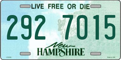 NH license plate 2927015