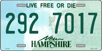 NH license plate 2927017