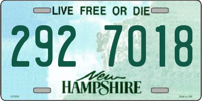 NH license plate 2927018