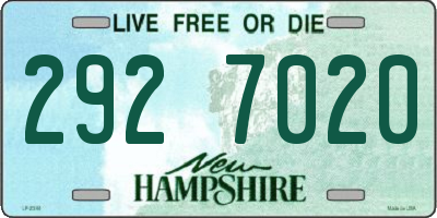 NH license plate 2927020