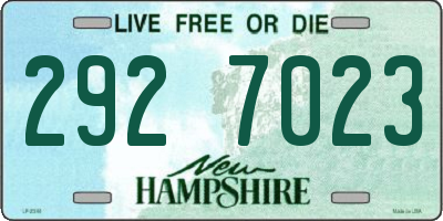NH license plate 2927023