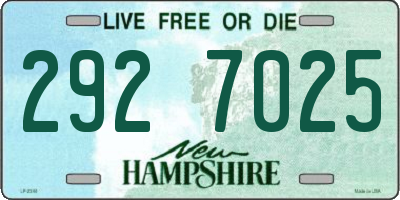 NH license plate 2927025