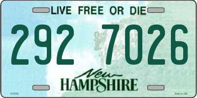 NH license plate 2927026