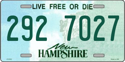 NH license plate 2927027