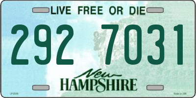 NH license plate 2927031