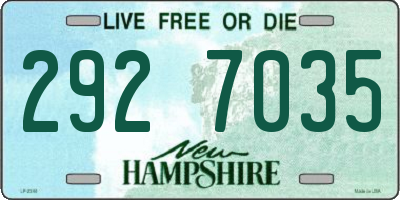 NH license plate 2927035