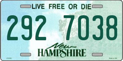 NH license plate 2927038
