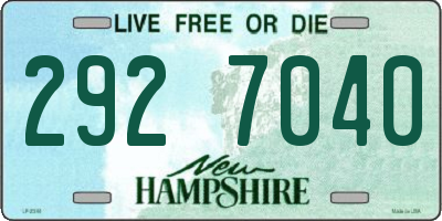 NH license plate 2927040