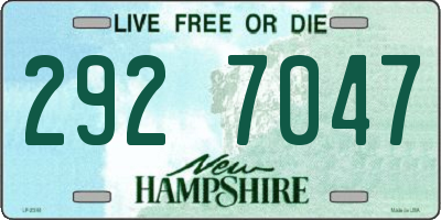 NH license plate 2927047